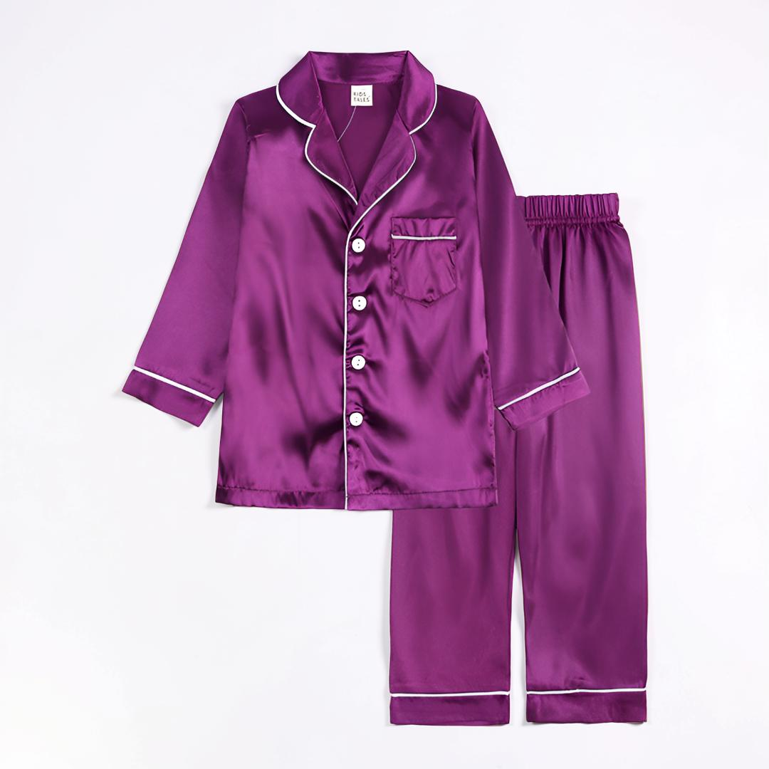 Kids Pajama Set Sleepwear Soft Button Front Nightwear