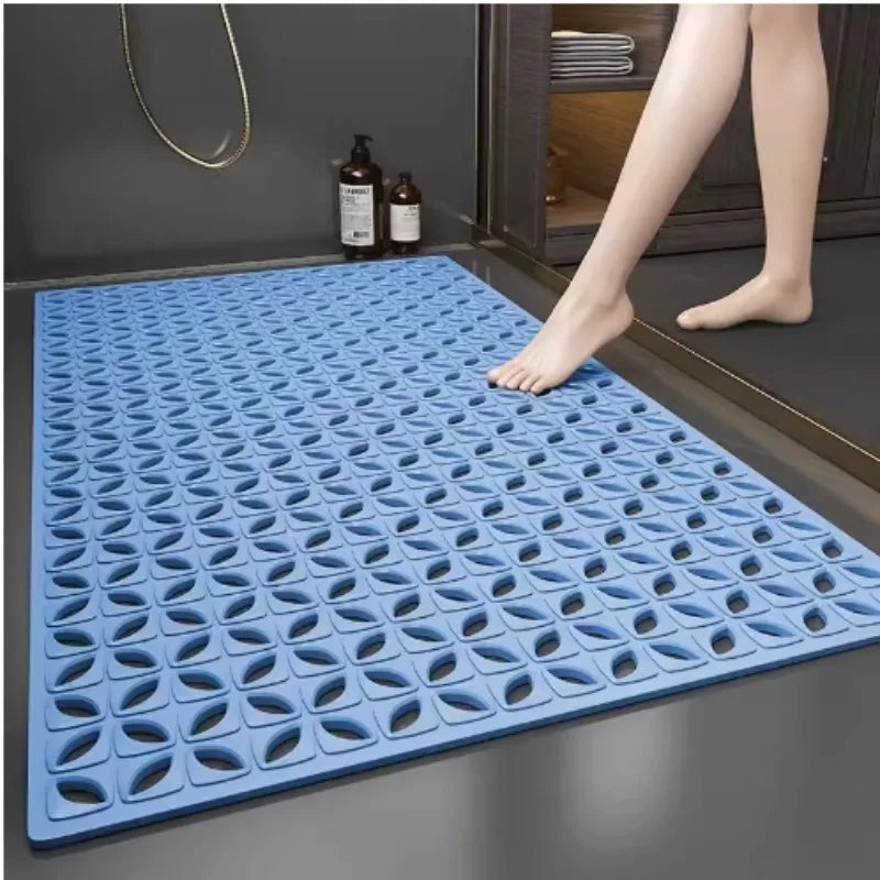 1pcs Non-Slip PVC Bathroom Floor Mat - Waterproof Shower Room Anti-Skid Foot Pad Bath Mat for Bathroom Rug Toilet Carpet