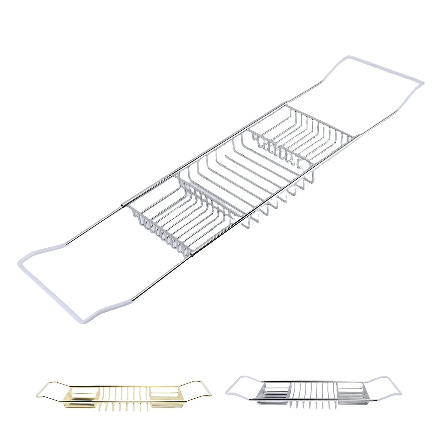 Bathtub  Tray Stainless Steel Expandable Shower Tub Tray for Luxury Bath Bathroom Accessories Expandable Bathtub Tray
