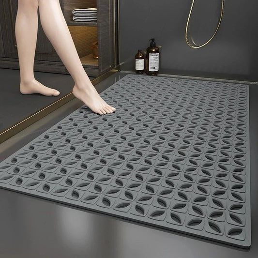 1pcs Non-Slip PVC Bathroom Floor Mat - Waterproof Shower Room Anti-Skid Foot Pad Bath Mat for Bathroom Rug Toilet Carpet