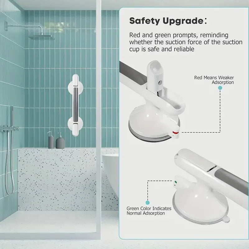 1Pc Elderly Safety Grab Bar - No Drilling Required for Installation, Non-Slip Bathroom Handle with Strong Suction Cup, Heavy-Duty Plastic Structure, Suitable for Bathrooms, Kitchens, Living Rooms - Fall Protection for the Elderly, Easy to Install on Tiles