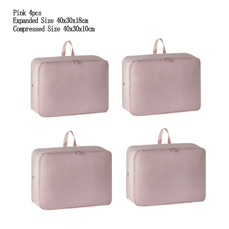 4PCS/set Compression Packing Clothes Down Jacket Cotton Quilt Storage Foldable Large Capacity Expansion Organizer Bag