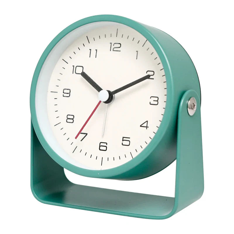 1pc Creative Metal Small Alarm Clock, Student Specific Silent Desktop Clock,Minimalist Quartz Clock，For Room Desk Office Decor