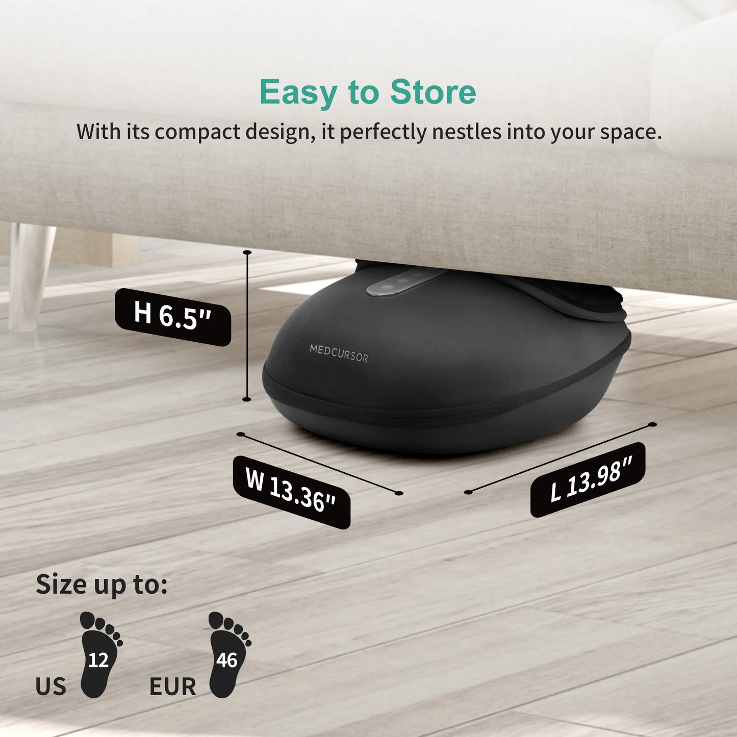 Medcursor Shiatsu Foot Massager Machine with Heat Deep Kneading Therapy Muscle Relaxation Pain Relief Electric Foot Massage