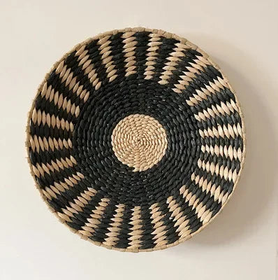 Boho Hand Woven Wall Basket Hanging Home Decorative Rustic Wall Basket Decor Pendants For Kitchen Farmhouse Table Living Room