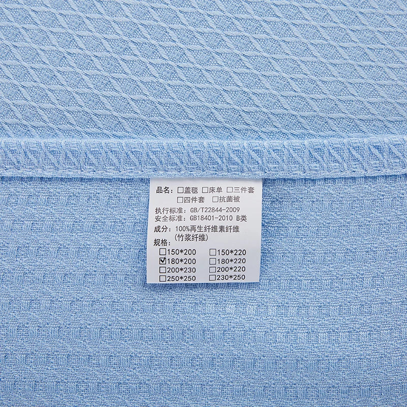 100% Bamboo Fiber Summer Blanket Lightweight Breathable Diamond Grid Air Condition Cooling Quilt Skin-friendly Duvet Comforter