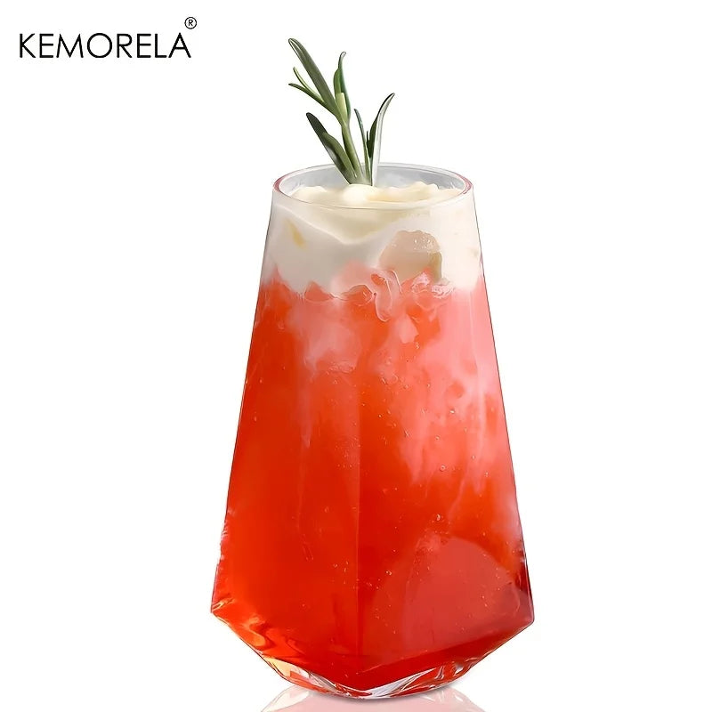 1/2PCS Glass Cup 500ML Geometrical Highball Glasses Crystal Reusable Machine Washable Multipurposefor Water Cocktail Beer Juice