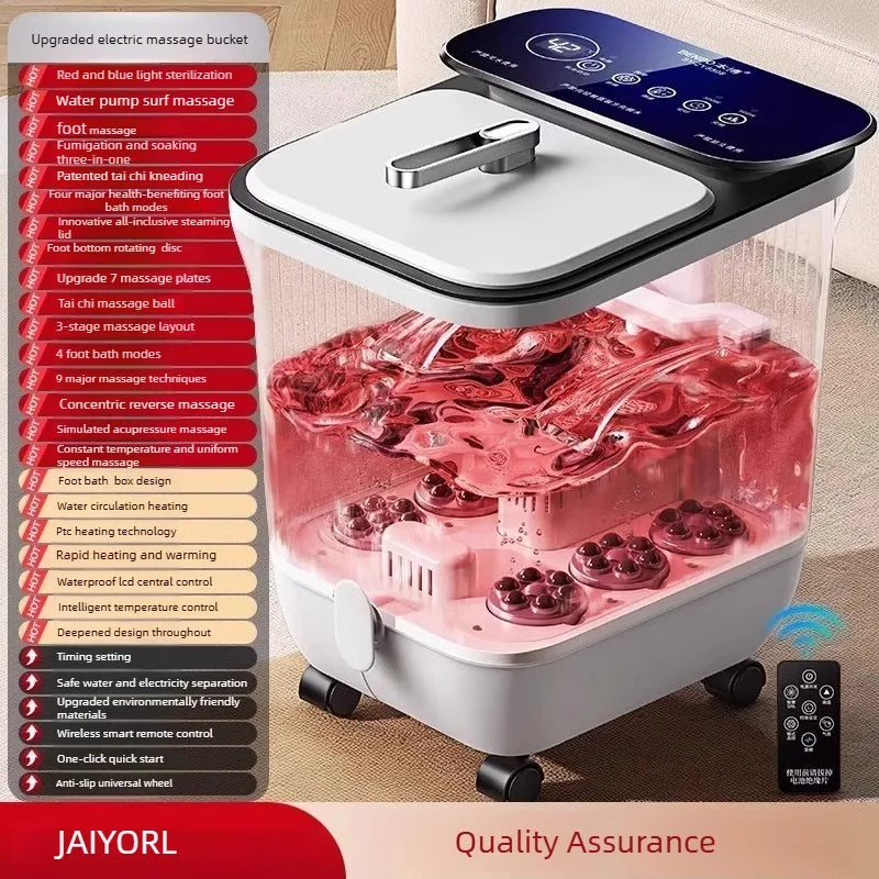 Electric Home Spa Foot Bath Basin with Heating and Constant Temperature  Fully Automatic Massage Foot Bath  with Remote Control