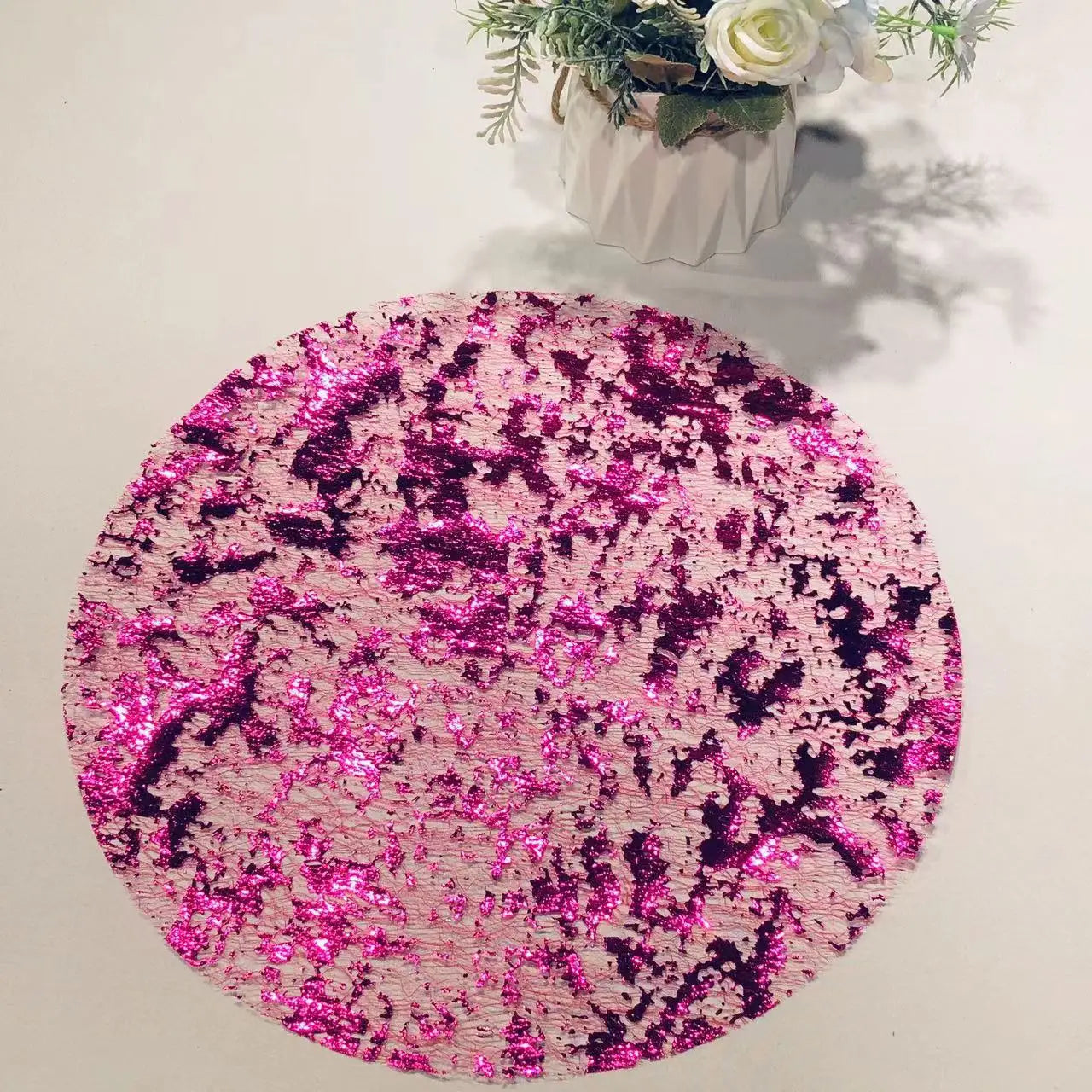 20/100PCS Metallic Foil Placemats 33cm Round Super Thin Disposable Glitter Gold Table Mats For Wedding Birthday Party Home Decor