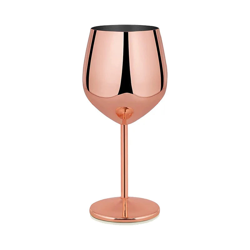 Cocktail Glass Nordic Stainless Steel Durable Tall Champagne Outdoor Metal Red Juice Wine Creative Cup for Bar Party and Home