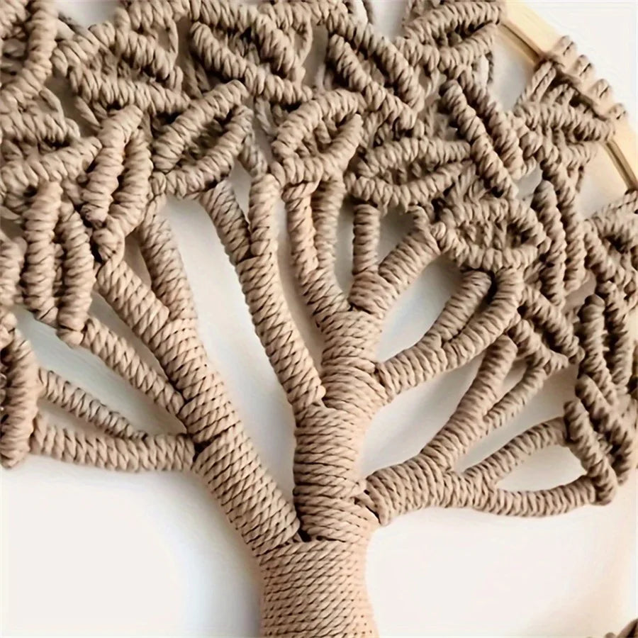 Tree of Life Macrame Wall Hanging Handmade Woven Boho Home Wall Decor for Bedroom Nursery Apartment Dorm Decoration,Gift Girl