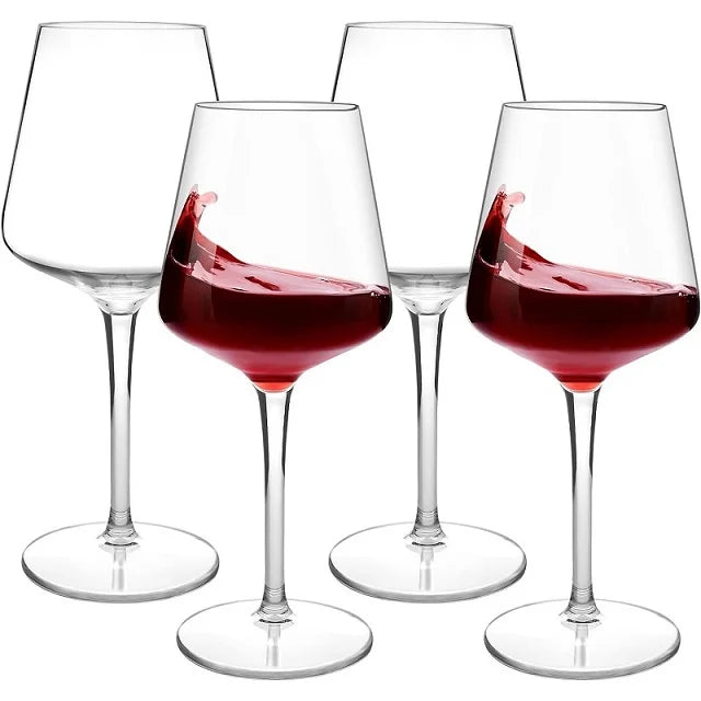 MICHLEY 2/4/6PCS Set Unbreakable Floating Plastic Wine Glass Goblet Transparent Tritan Plastic Wine Juice Drink Cup Pool Party