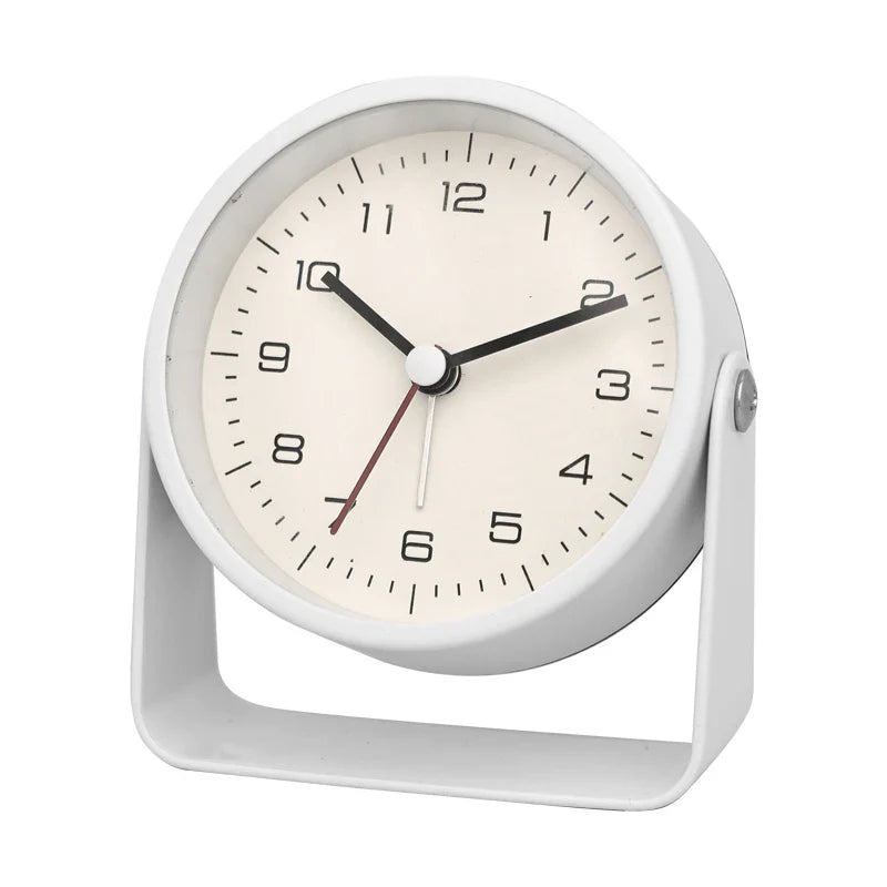 1pc Creative Metal Small Alarm Clock, Student Specific Silent Desktop Clock,Minimalist Quartz Clock，For Room Desk Office Decor