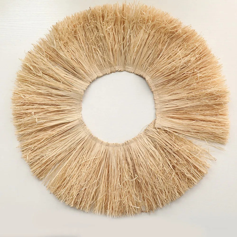 Natural Homestay Ornament Home Supply Jute Fringe Trim Background Wall Decoration Lafite Grass Garland Straw Tassels