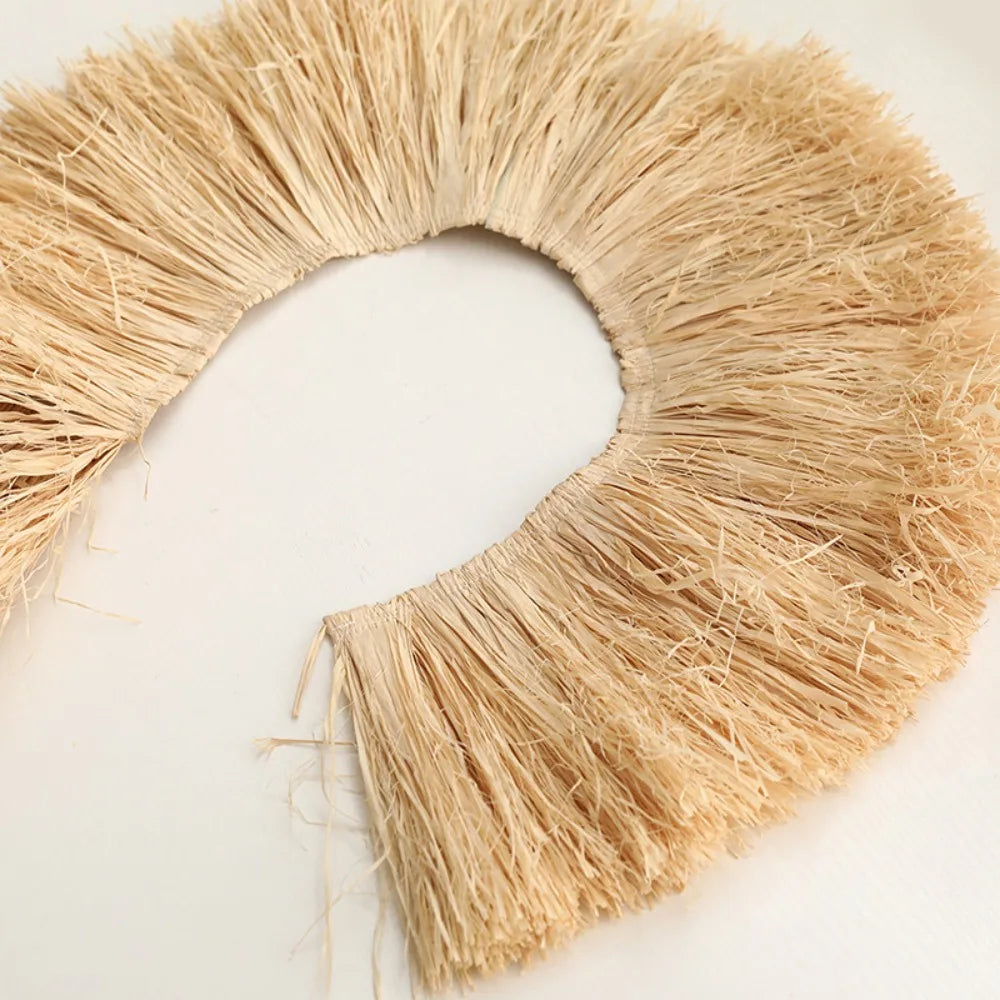 Natural Homestay Ornament Home Supply Jute Fringe Trim Background Wall Decoration Lafite Grass Garland Straw Tassels