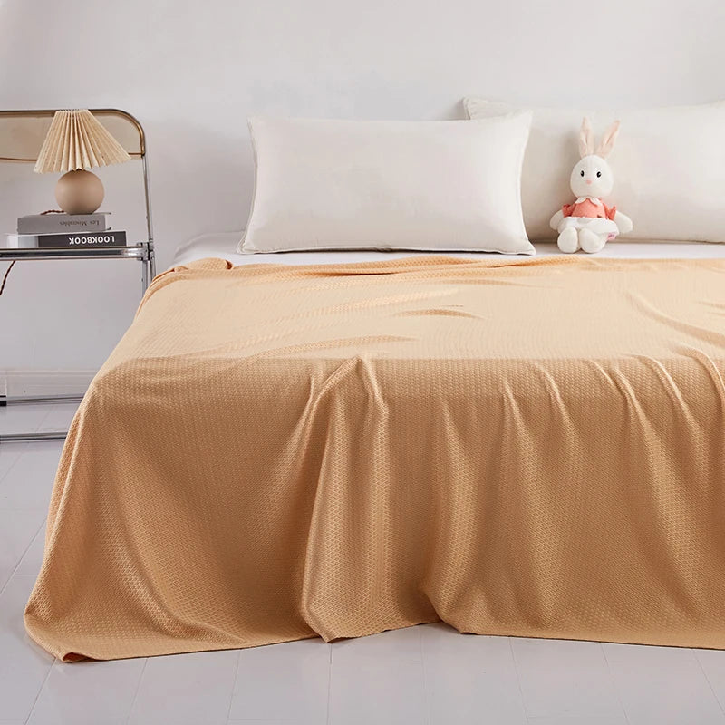 100% Bamboo Fiber Summer Blanket Lightweight Breathable Diamond Grid Air Condition Cooling Quilt Skin-friendly Duvet Comforter