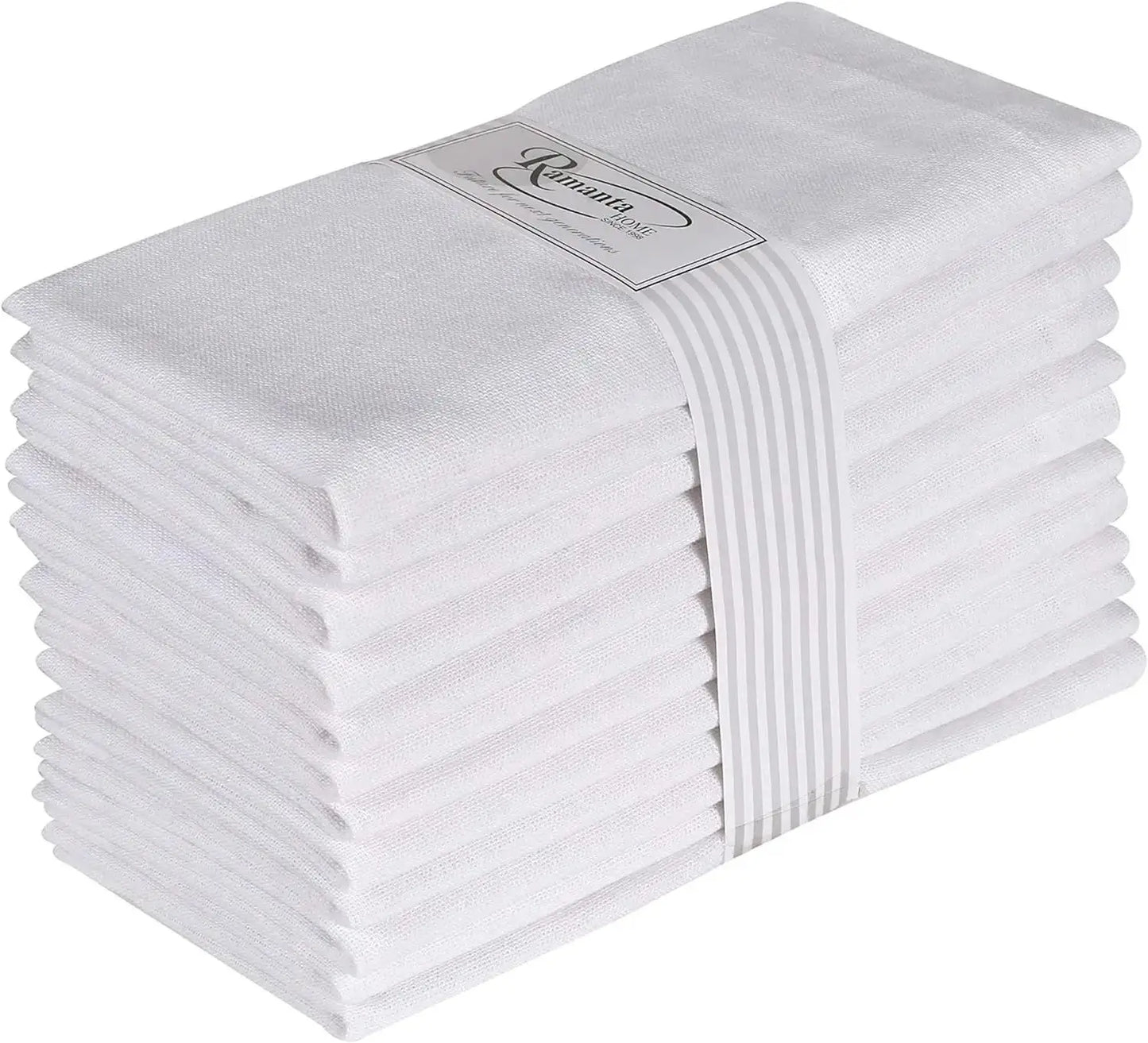 Set of 12 Linen Flax Cotton Cloth Dinner Napkin Natural Fabric Napkins Mitered Corners Wedding Napkins Dinner Napkins