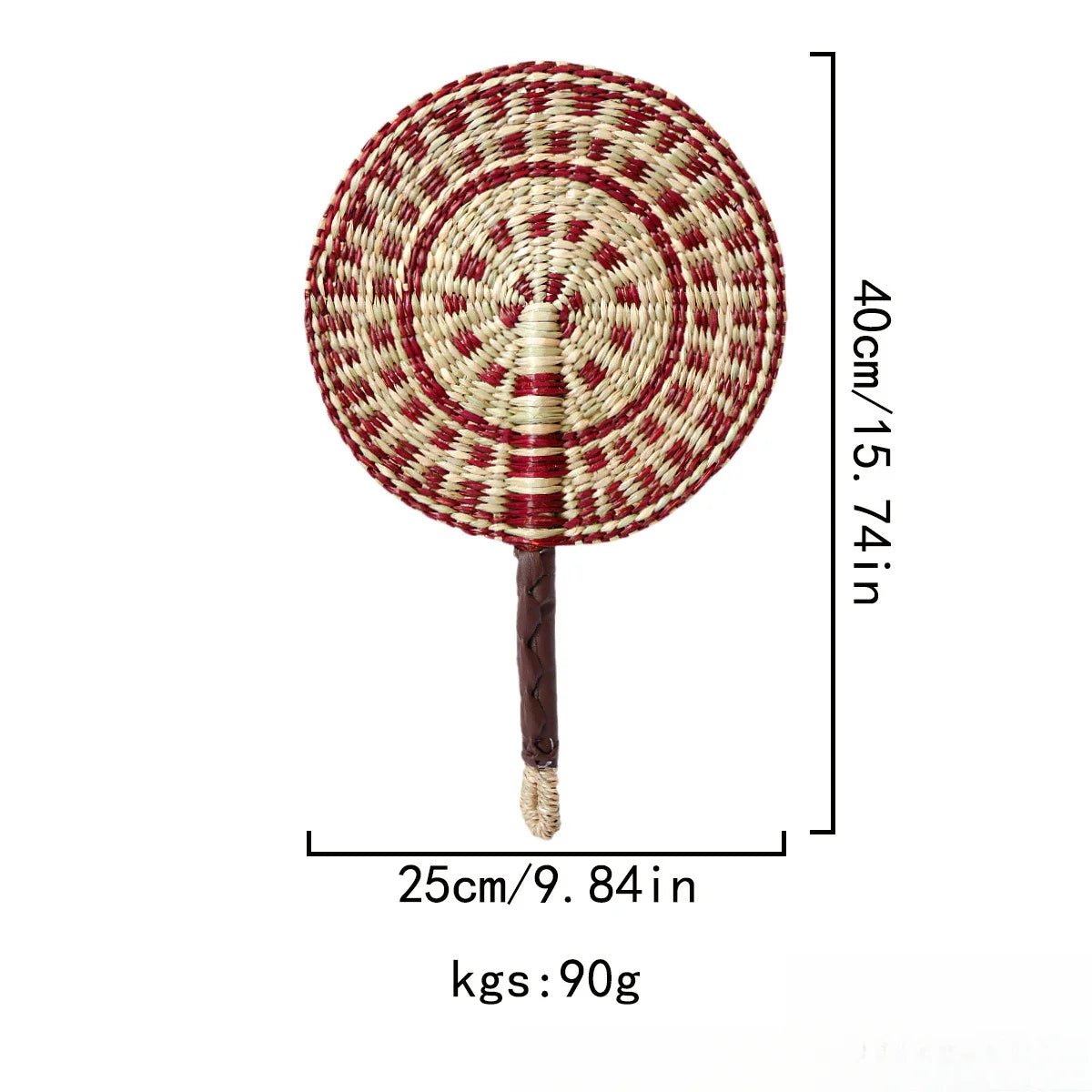 2025 New Hot-selling Seagrass Woven Straw Fan Wall Hanging African Element Wind Wall Decoration Daily Summer Hand Crank Pu