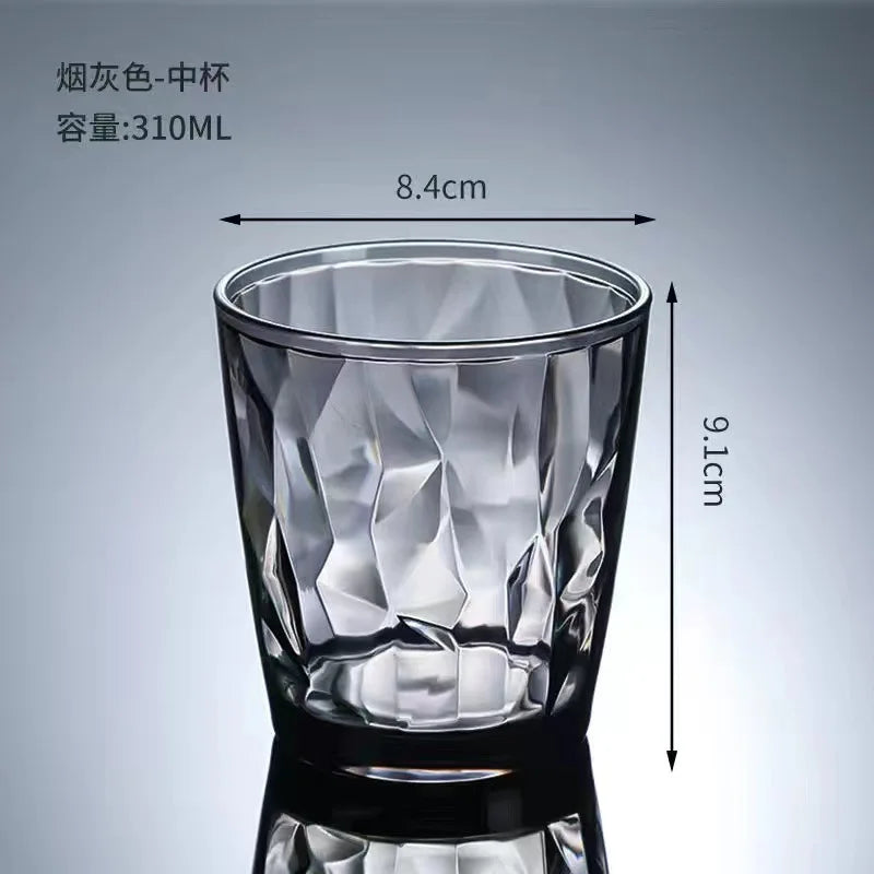 1/2/4/6pcs Acrylic AS Wine Glasses Whiskey Cocktail Juice Drinking Tumblers Plastic Cups Reusable Coffee Tea Water Cup for Party