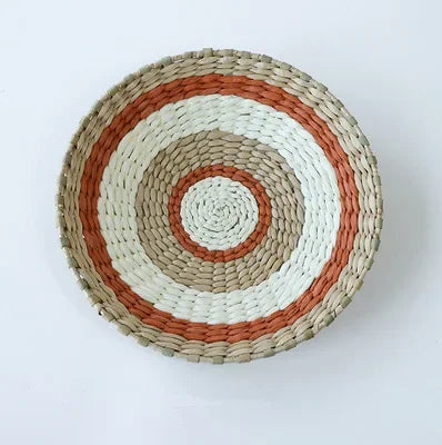 Boho Hand Woven Wall Basket Hanging Home Decorative Rustic Wall Basket Decor Pendants For Kitchen Farmhouse Table Living Room