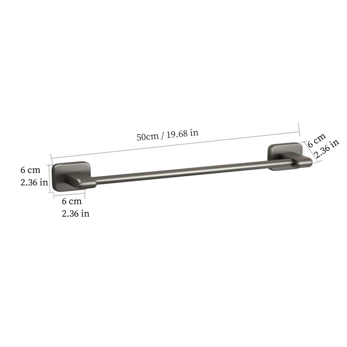 Space Aluminum Towel Rod Self-Adhesive No-Drilling Bathroom Kitchen Hand Towel Holder Plastic Base Sticky Installation