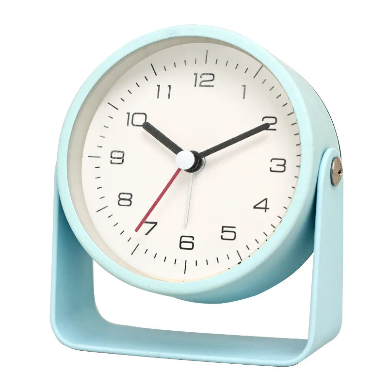 1pc Creative Metal Small Alarm Clock, Student Specific Silent Desktop Clock,Minimalist Quartz Clock，For Room Desk Office Decor