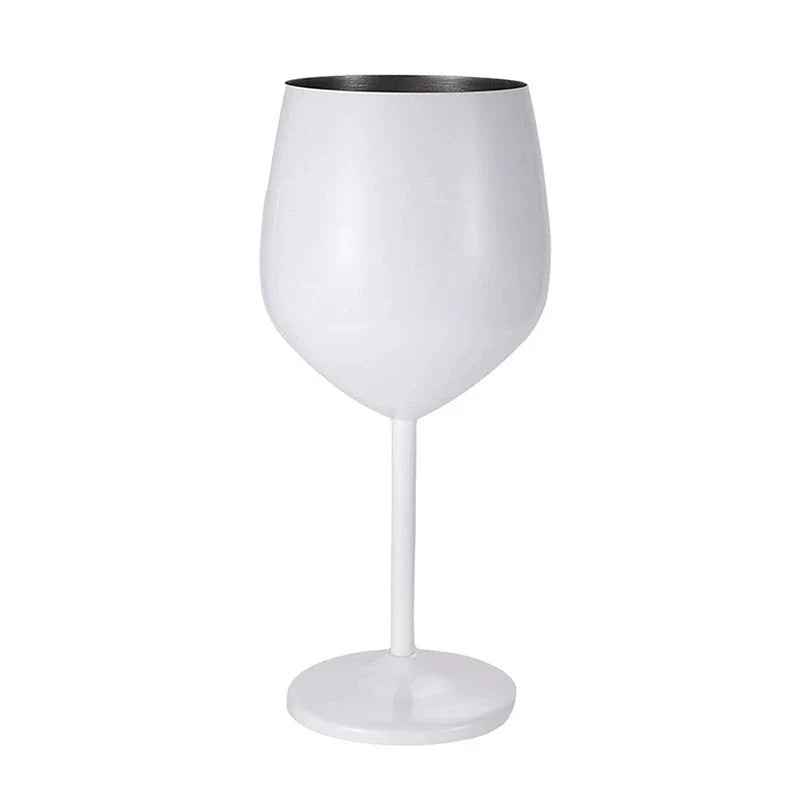 500ML Stainless Steel  Unbreakable Tall Champagne Glass Bar KTV European Style Goblet Glass Goblet Metal Red Wine Cocktail Glass