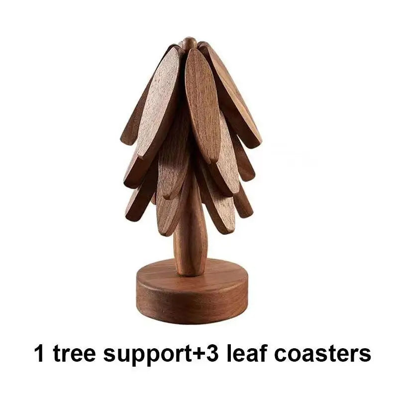 Solid Wood Heat Resistant Pot Mat Anti-scald Table Pad Non-slip Coaster High Temperature Resistant Placemat for Home Kitchen