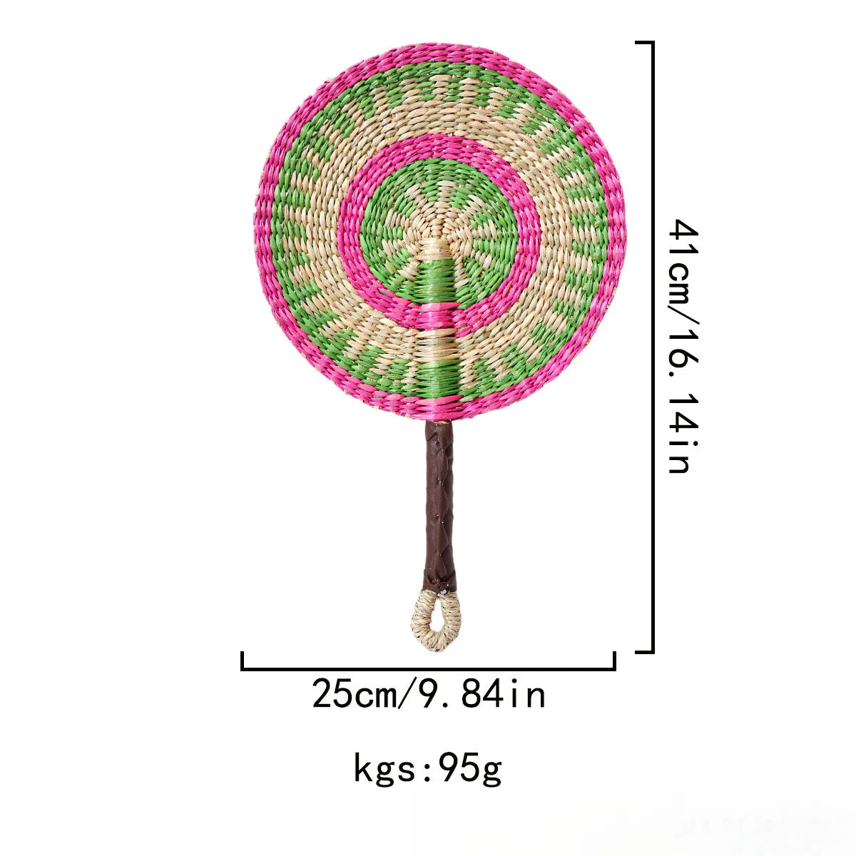 2025 New Hot-selling Seagrass Woven Straw Fan Wall Hanging African Element Wind Wall Decoration Daily Summer Hand Crank Pu