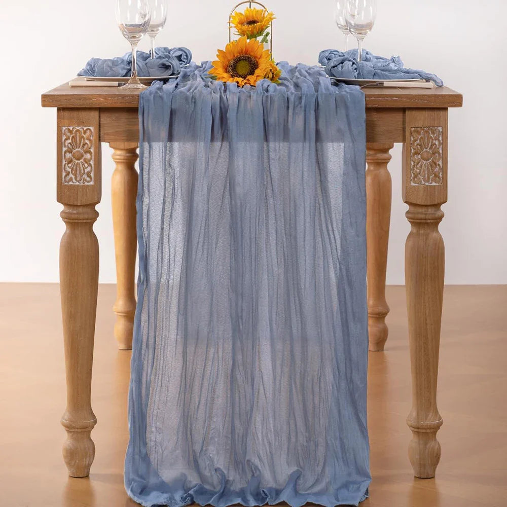 Lilac Purple Lavender Cheesecloth Table Runner Wedding Party Boho Rustic Gauze Table Runner Bridal Shower Birthday Decorations