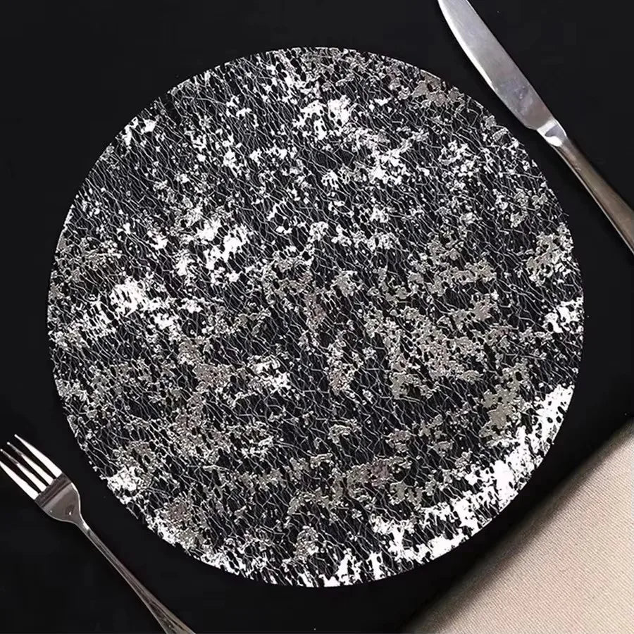 20/100PCS Metallic Foil Placemats 33cm Round Super Thin Disposable Glitter Gold Table Mats For Wedding Birthday Party Home Decor