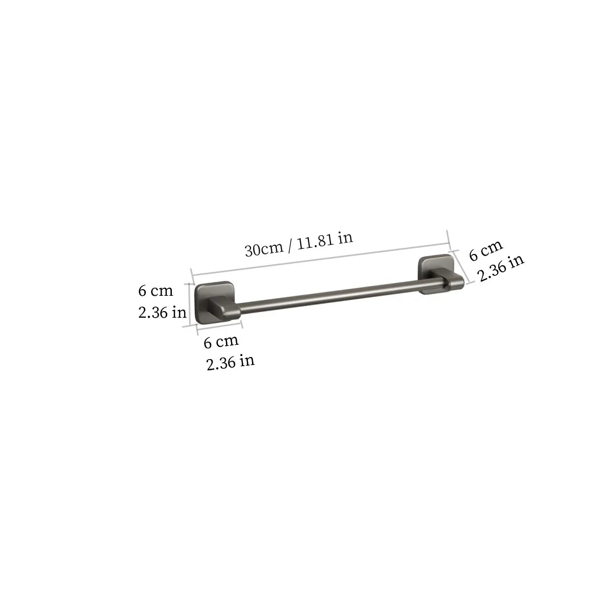 Space Aluminum Towel Rod Self-Adhesive No-Drilling Bathroom Kitchen Hand Towel Holder Plastic Base Sticky Installation