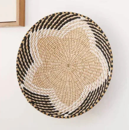 Boho Hand Woven Wall Basket Hanging Home Decorative Rustic Wall Basket Decor Pendants For Kitchen Farmhouse Table Living Room