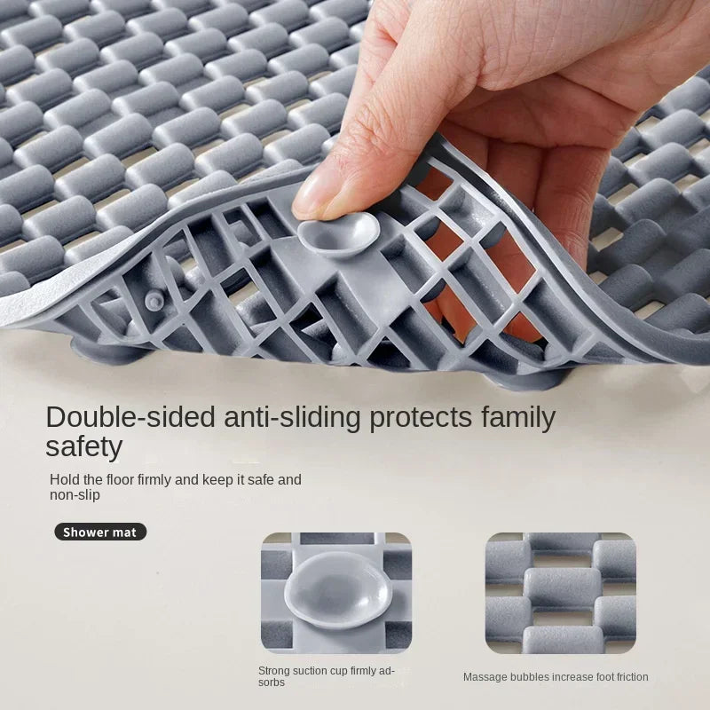 1pcs Non-Slip PVC Bathroom Floor Mat - Waterproof Shower Room Anti-Skid Foot Pad Bath Mat for Bathroom Rug Toilet Carpet