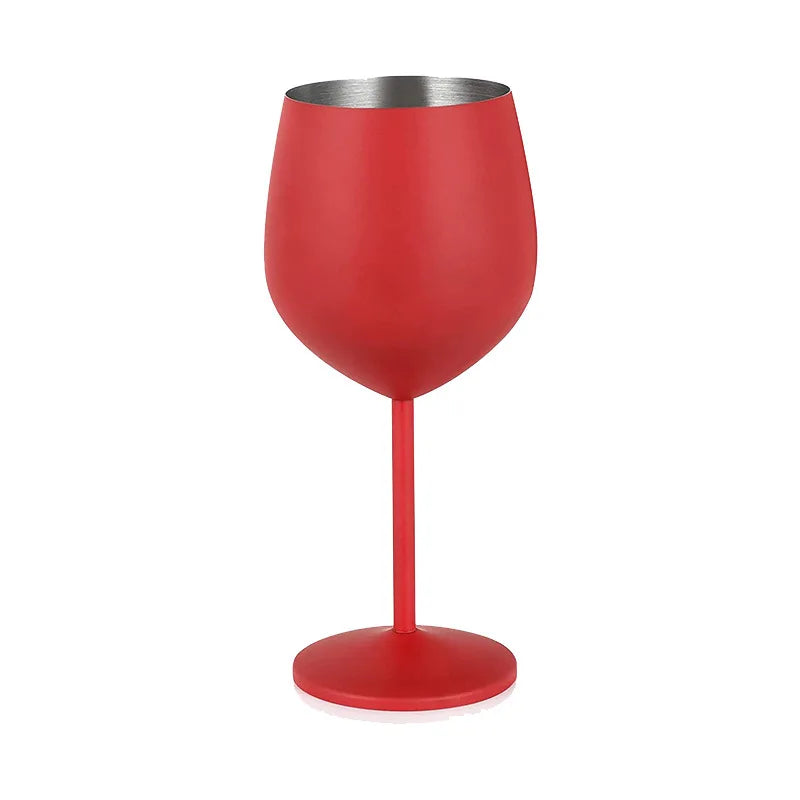 Cocktail Glass Nordic Stainless Steel Durable Tall Champagne Outdoor Metal Red Juice Wine Creative Cup for Bar Party and Home