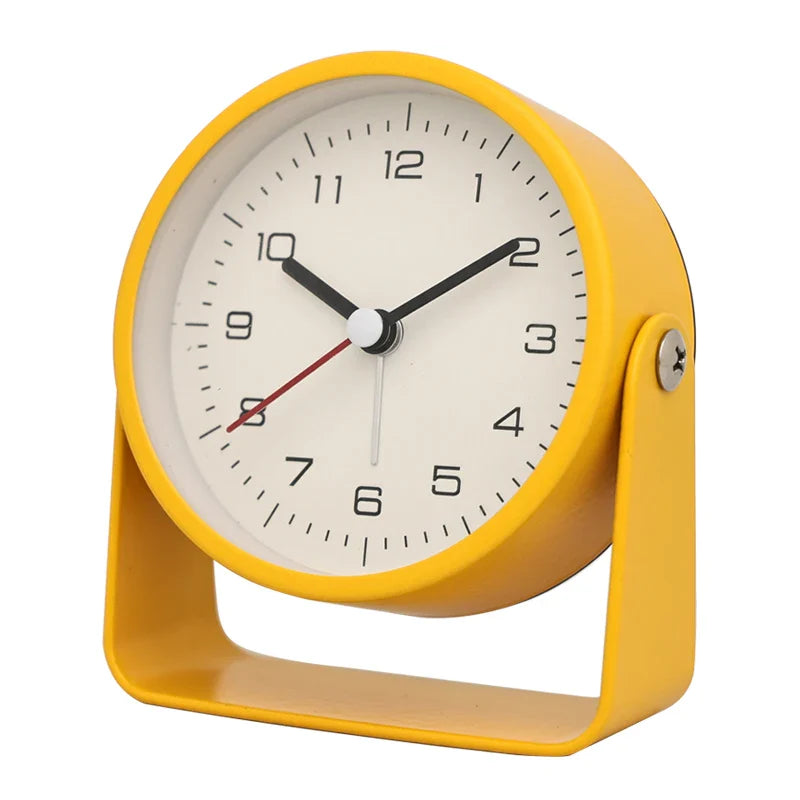 1pc Creative Metal Small Alarm Clock, Student Specific Silent Desktop Clock,Minimalist Quartz Clock，For Room Desk Office Decor