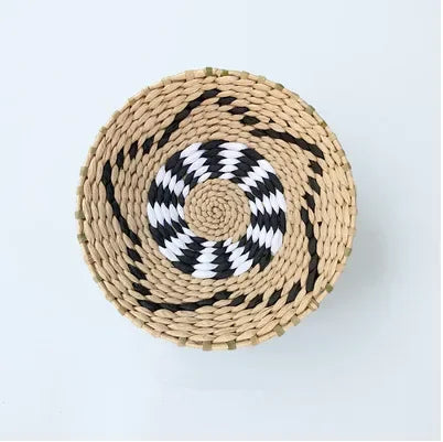 Boho Hand Woven Wall Basket Hanging Home Decorative Rustic Wall Basket Decor Pendants For Kitchen Farmhouse Table Living Room