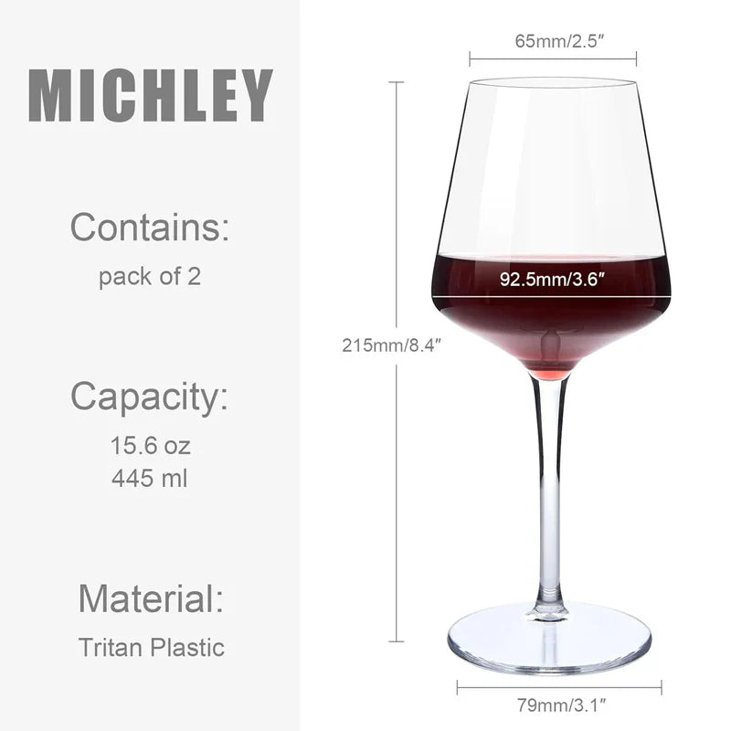 MICHLEY 2/4/6PCS Set Unbreakable Floating Plastic Wine Glass Goblet Transparent Tritan Plastic Wine Juice Drink Cup Pool Party