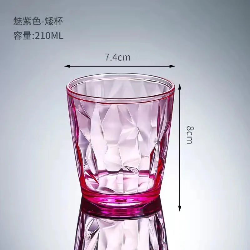 1/2/4/6pcs Acrylic AS Wine Glasses Whiskey Cocktail Juice Drinking Tumblers Plastic Cups Reusable Coffee Tea Water Cup for Party