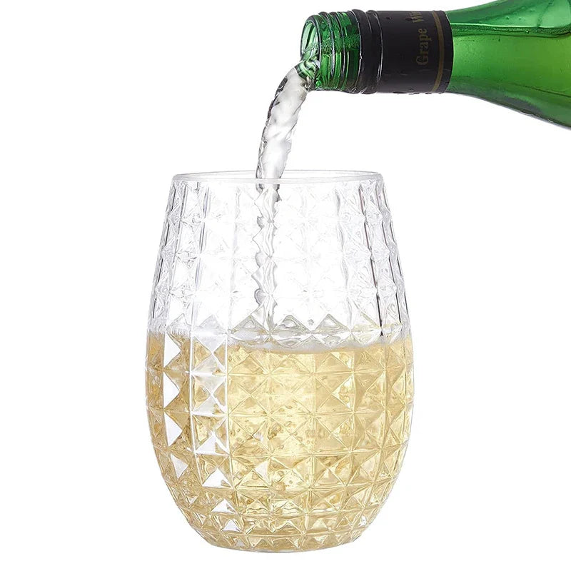 12oz Wine Glasses Whiskey Cocktail Juice Drinking Plastic Cups Unbreakable Reusable and Recyclable for Outdoor Pool Party Picnic