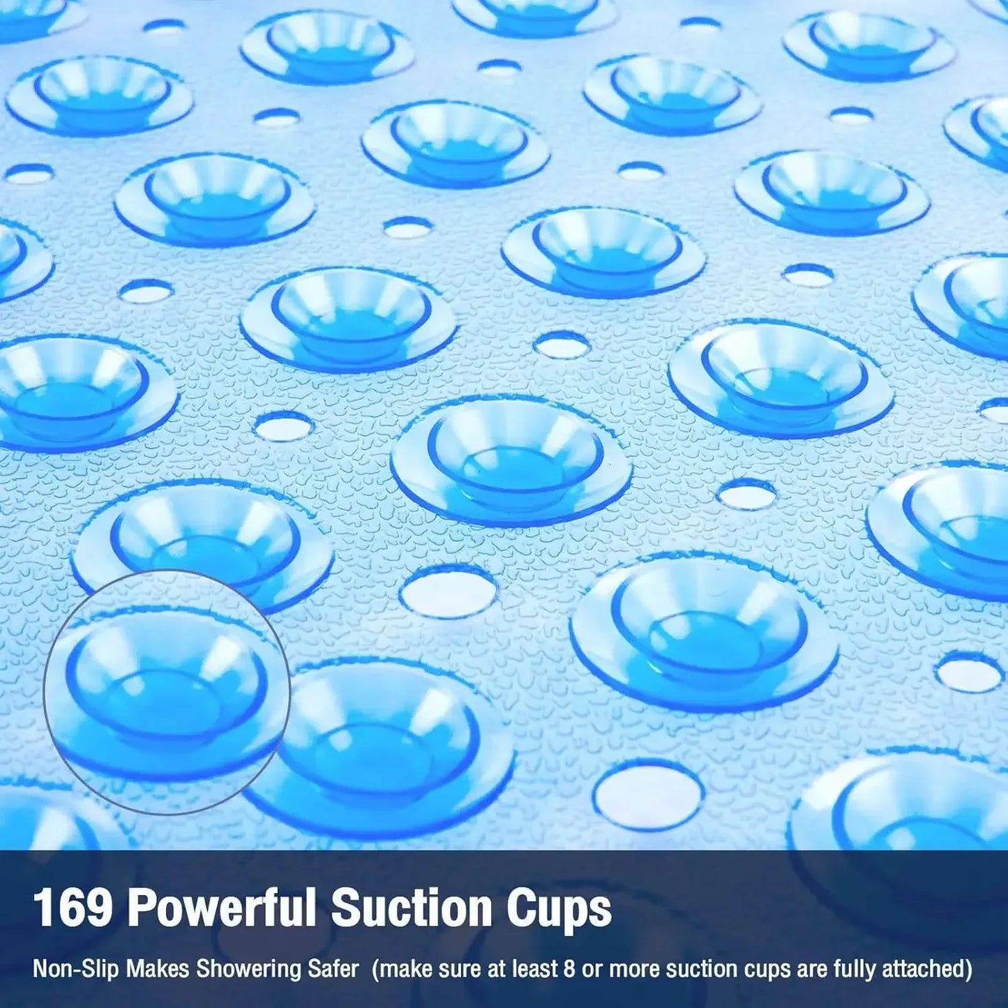 53x53cm Non Slip Shower Mat for Inside Shower Stall Mats for Bathroom Floor, Soft Bath Mat for Bathtubs with Big Suction Cups