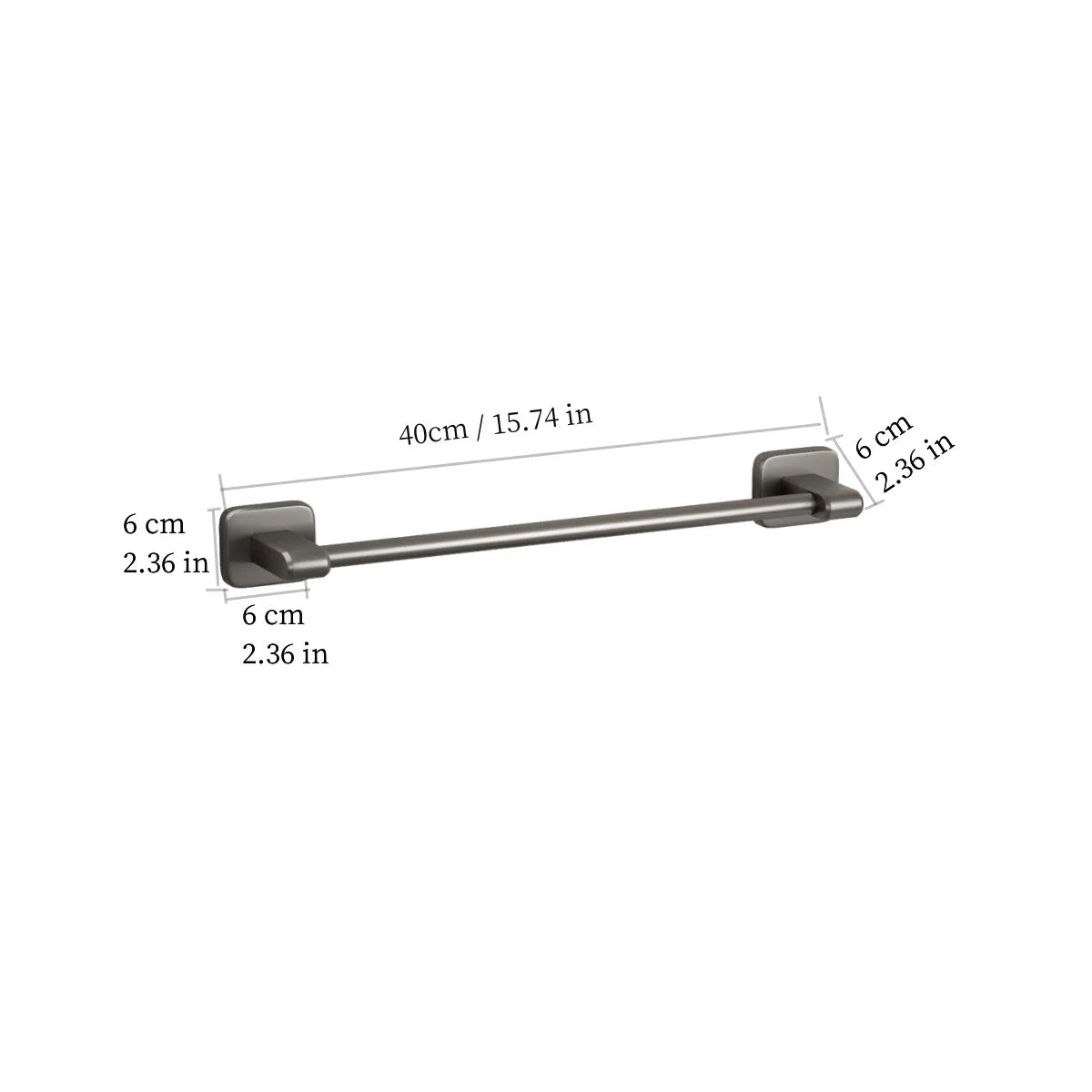 Space Aluminum Towel Rod Self-Adhesive No-Drilling Bathroom Kitchen Hand Towel Holder Plastic Base Sticky Installation