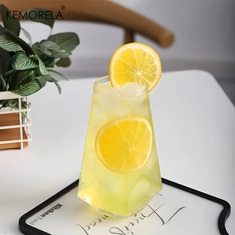 1/2PCS Glass Cup 500ML Geometrical Highball Glasses Crystal Reusable Machine Washable Multipurposefor Water Cocktail Beer Juice