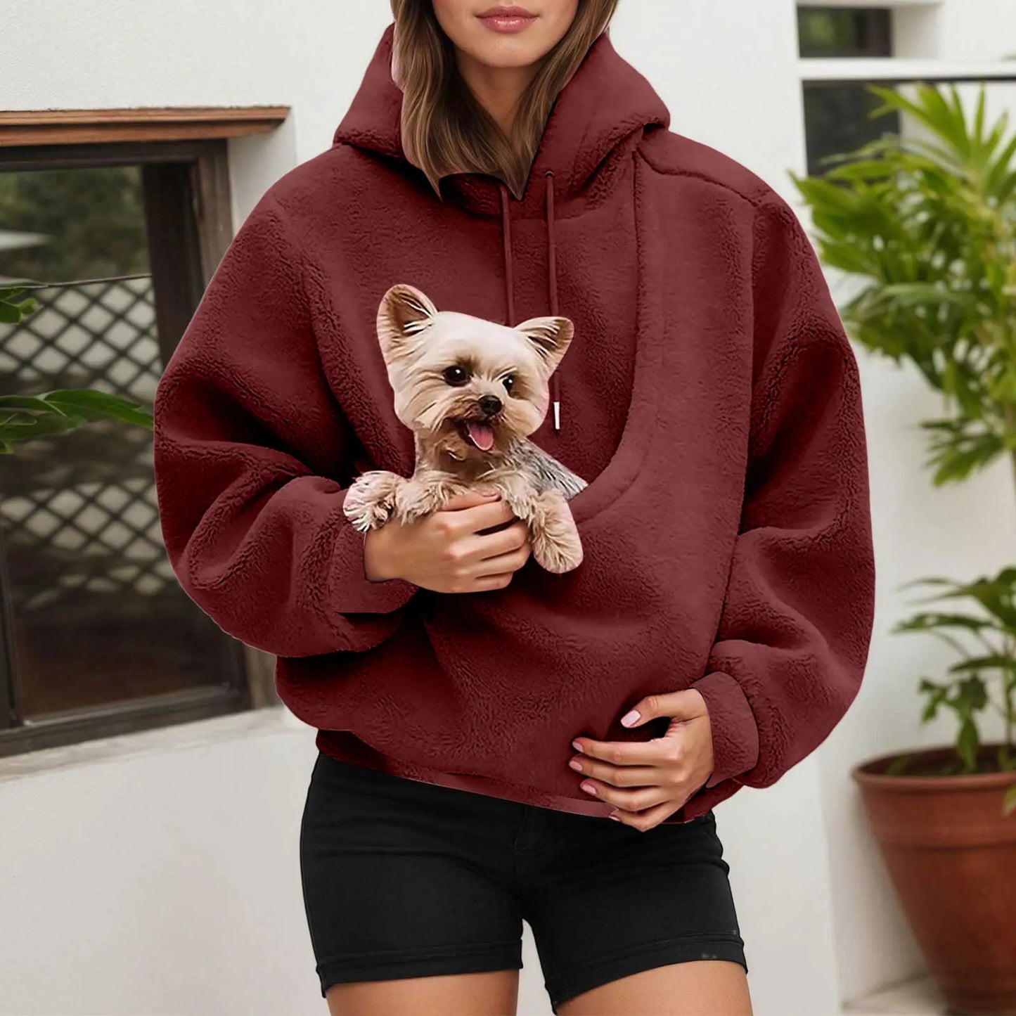 Cat Lovers Hoodie Kangaroo Dog Pet Holder Carrier Big Pouch Pocket Pullovers Sweatshirt Animal Pouch Hood Sweatshirt For Women
