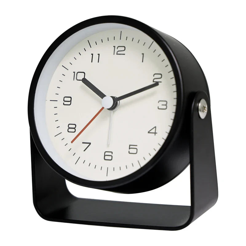 1pc Creative Metal Small Alarm Clock, Student Specific Silent Desktop Clock,Minimalist Quartz Clock，For Room Desk Office Decor