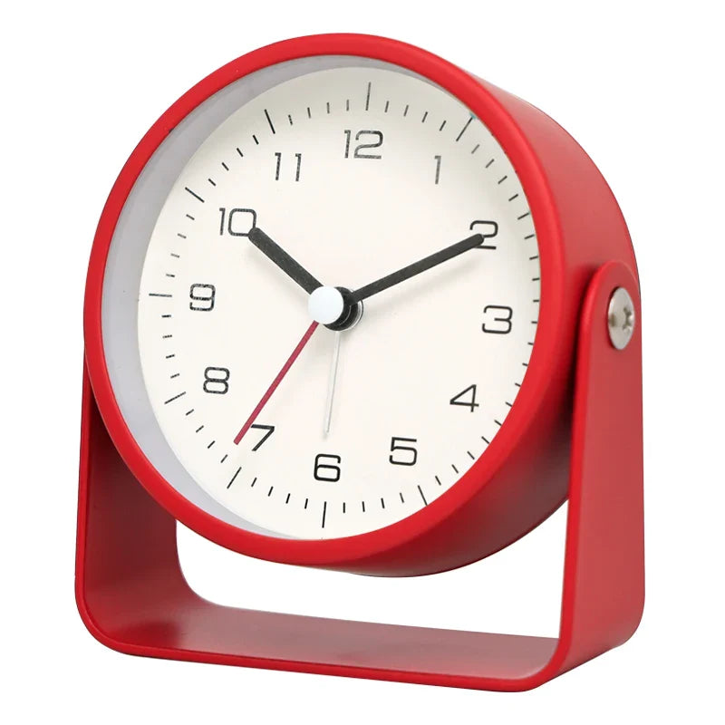1pc Creative Metal Small Alarm Clock, Student Specific Silent Desktop Clock,Minimalist Quartz Clock，For Room Desk Office Decor