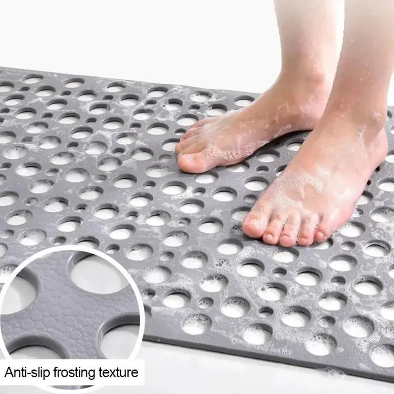 Bath Mat With Drain Holes Non Slip Bath Mat Easy Clean Bathtub Mat With Drain Holes And Suction Cups Bathroom Accessories