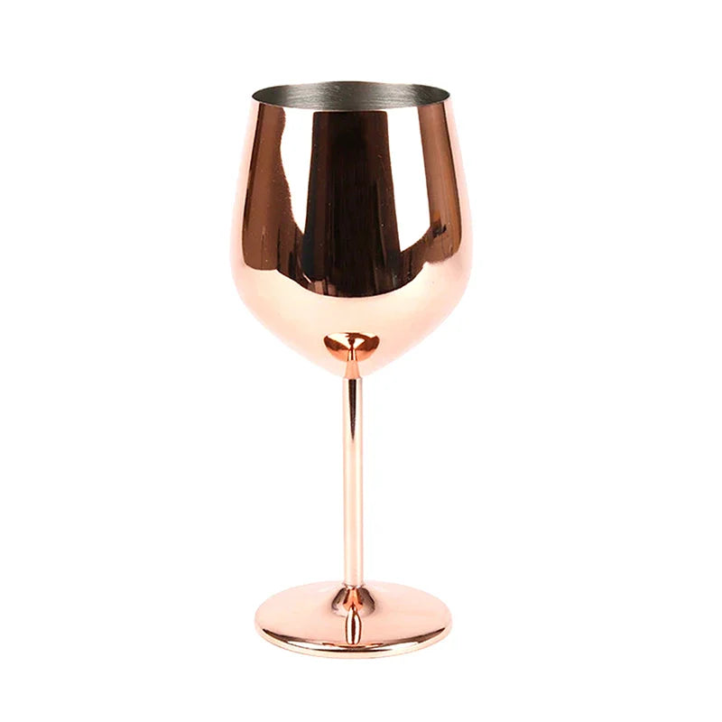500ML Stainless Steel  Unbreakable Tall Champagne Glass Bar KTV European Style Goblet Glass Goblet Metal Red Wine Cocktail Glass