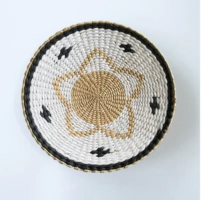Boho Hand Woven Wall Basket Hanging Home Decorative Rustic Wall Basket Decor Pendants For Kitchen Farmhouse Table Living Room