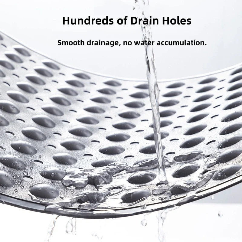 1pc PVC Non-slip Shower Mat with Suction Cups & Drain Holes, Massage Shower Rug Bathroom Mat Bathtub Mat Bath Rugs, 15.7x27.5in